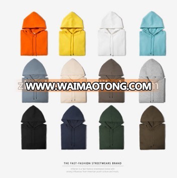 Cutom your logo 100% cotton plain blank wholesale mens fleece pullover hoodies